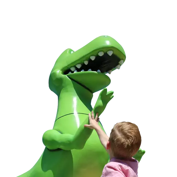 kid and dinosaur